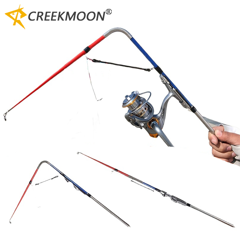 Conventional Reel - 自動釣り竿またはリールセット、スピニングカープフィーダーショートポール、怠惰な旅行用ポータブル子供用釣り竿タックルを1つ作る