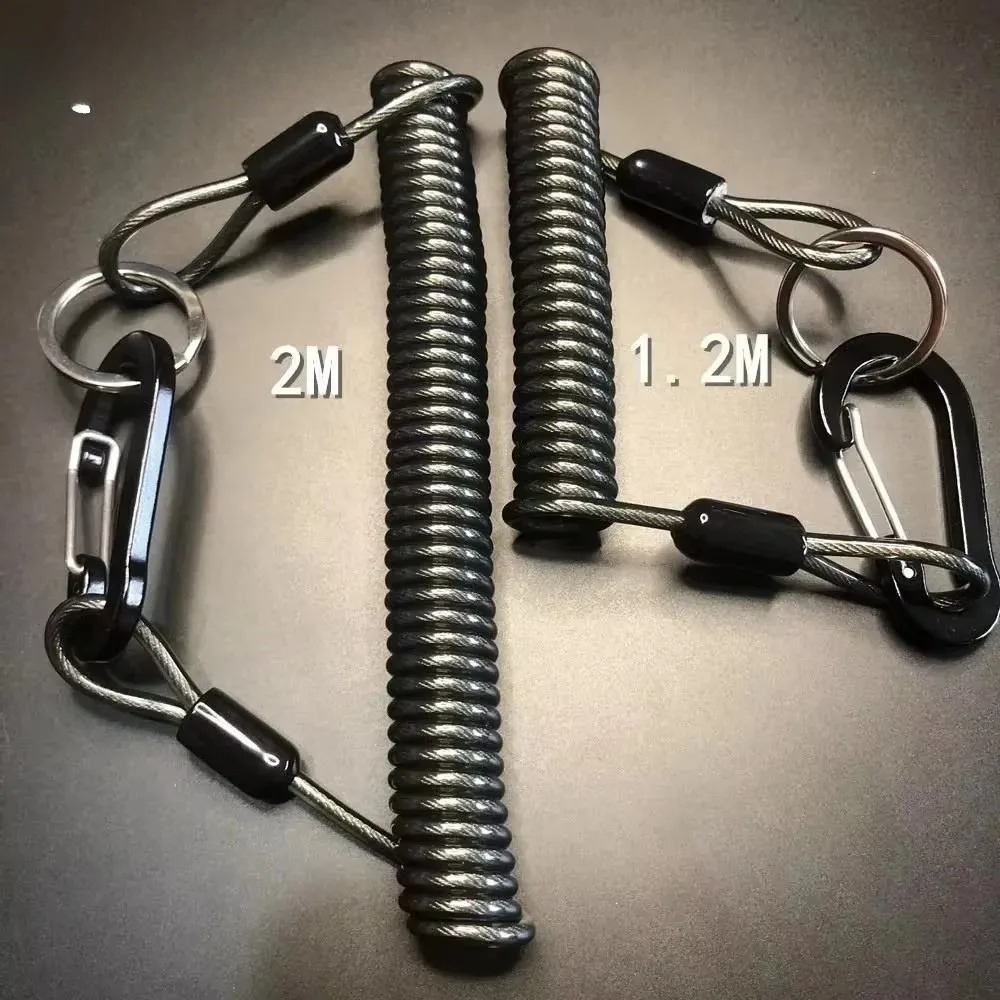 Conventional Reel - 釣り用弾性鋼線ロストロープ 1.2m/2m 弾性吊り下げロープ 鋼線スプリングロープ 釣りリール吊り下げロープ 釣り用