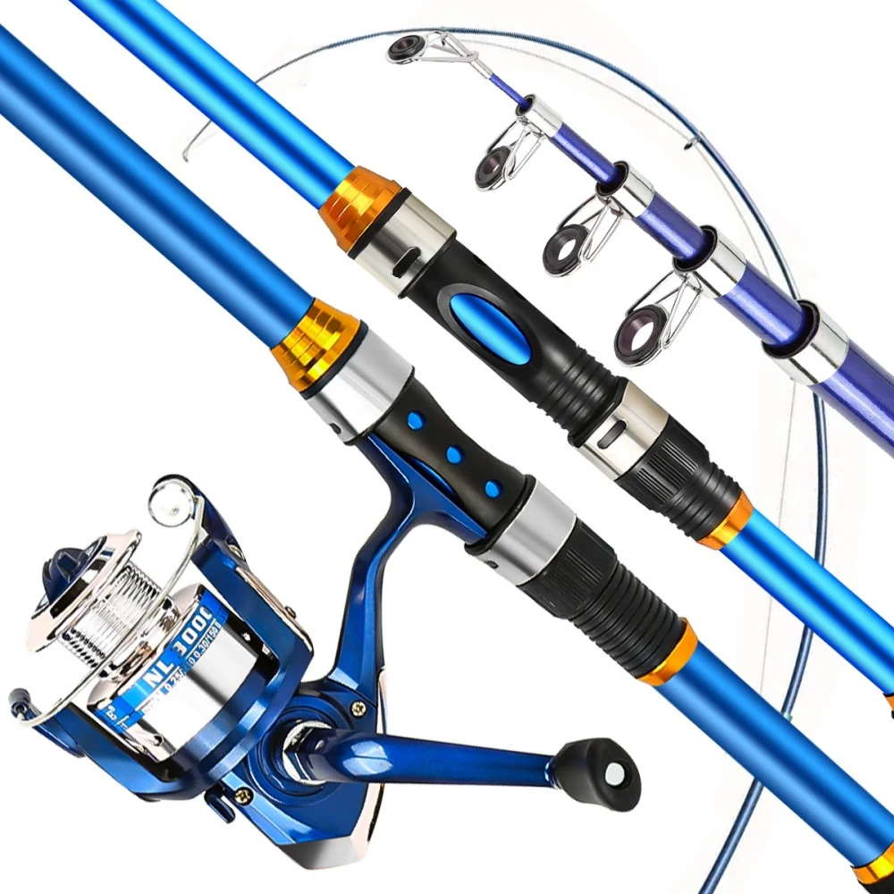 2.1-3.6M 伸縮式ガラス繊維釣竿セット リール & ア - Spincast Reel のレビューと価格